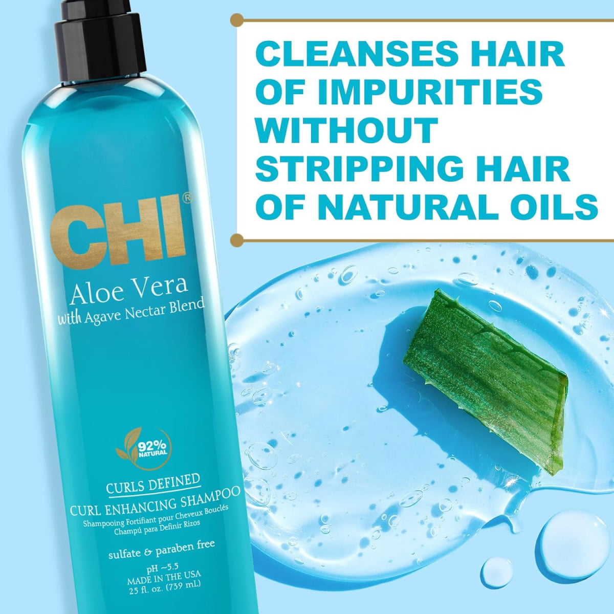 CHI Aloe Vera with Agave Nectar Curl Enhancing Shampoo