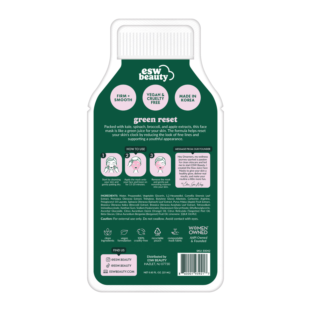 ESW Beauty Green Reset Anti-Aging Raw Juice Mask