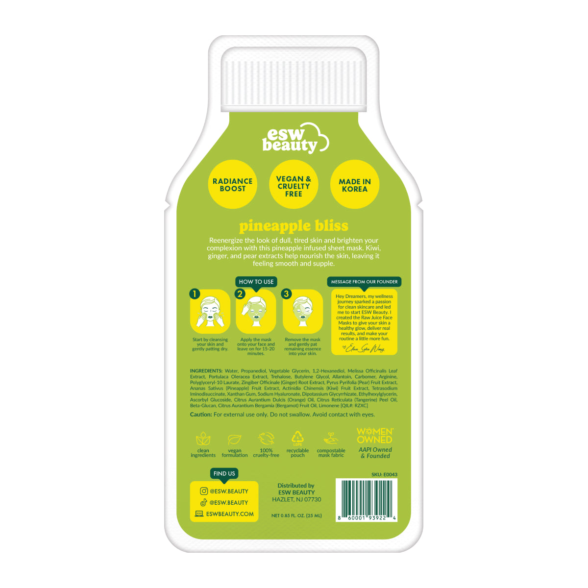 ESW Beauty Pineapple Bliss Revitalizing Raw Juice Mask
