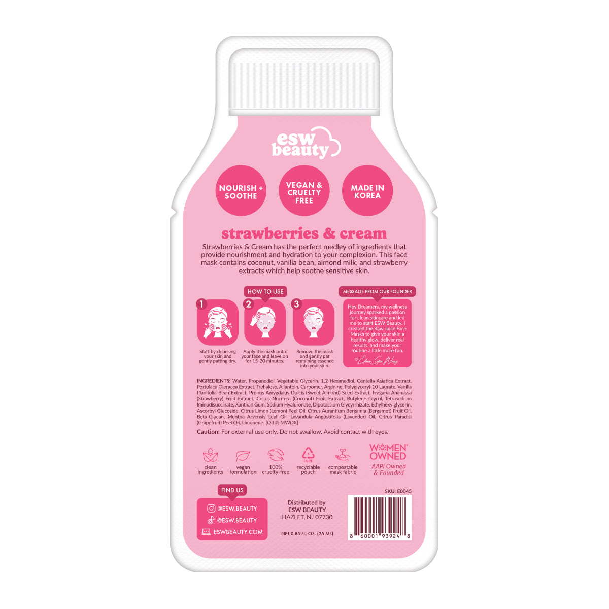 ESW Beauty Strawberries & Cream Soothing Raw Juice Mask