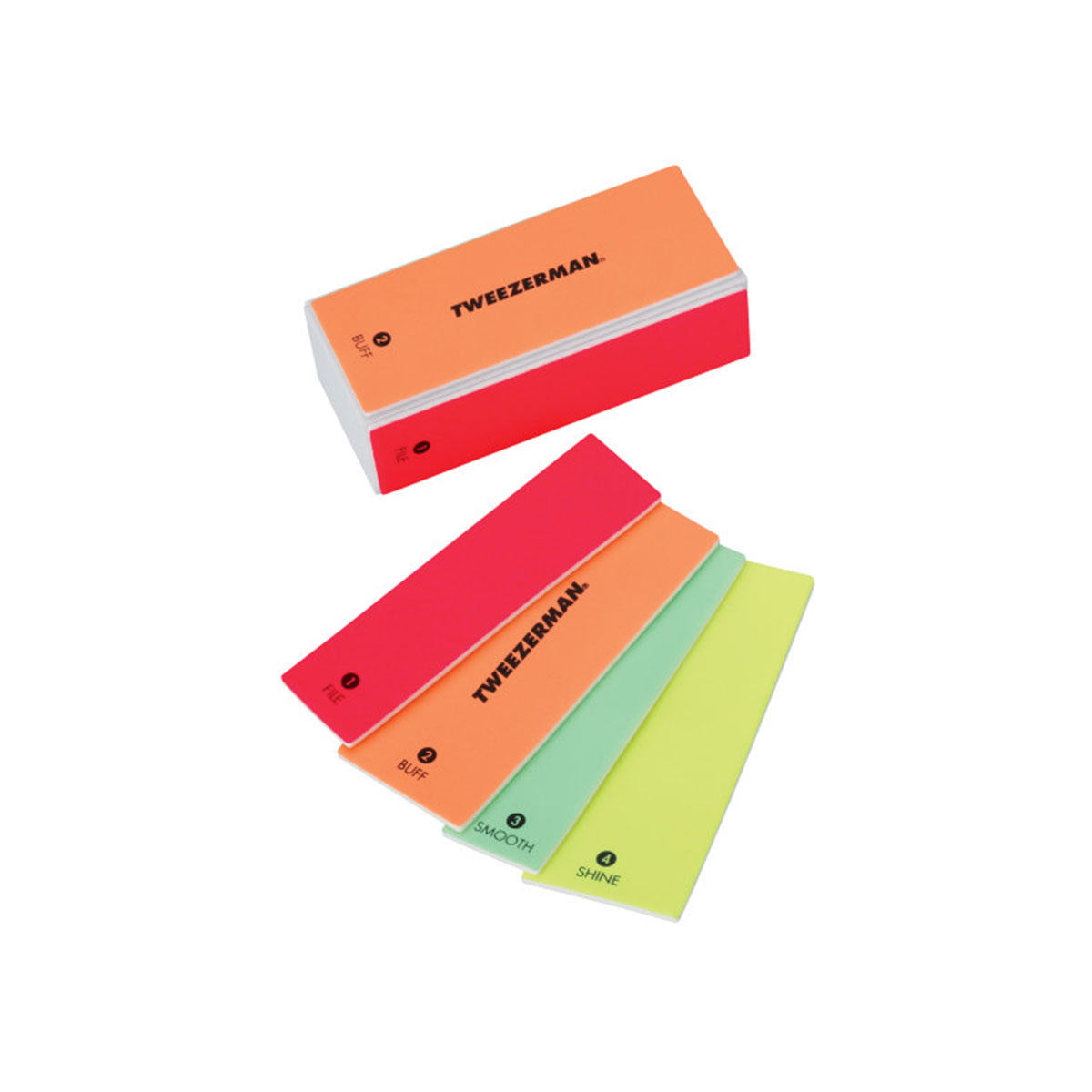 Tweezerman Neon Hot File, Buff, Smooth & Shine Block