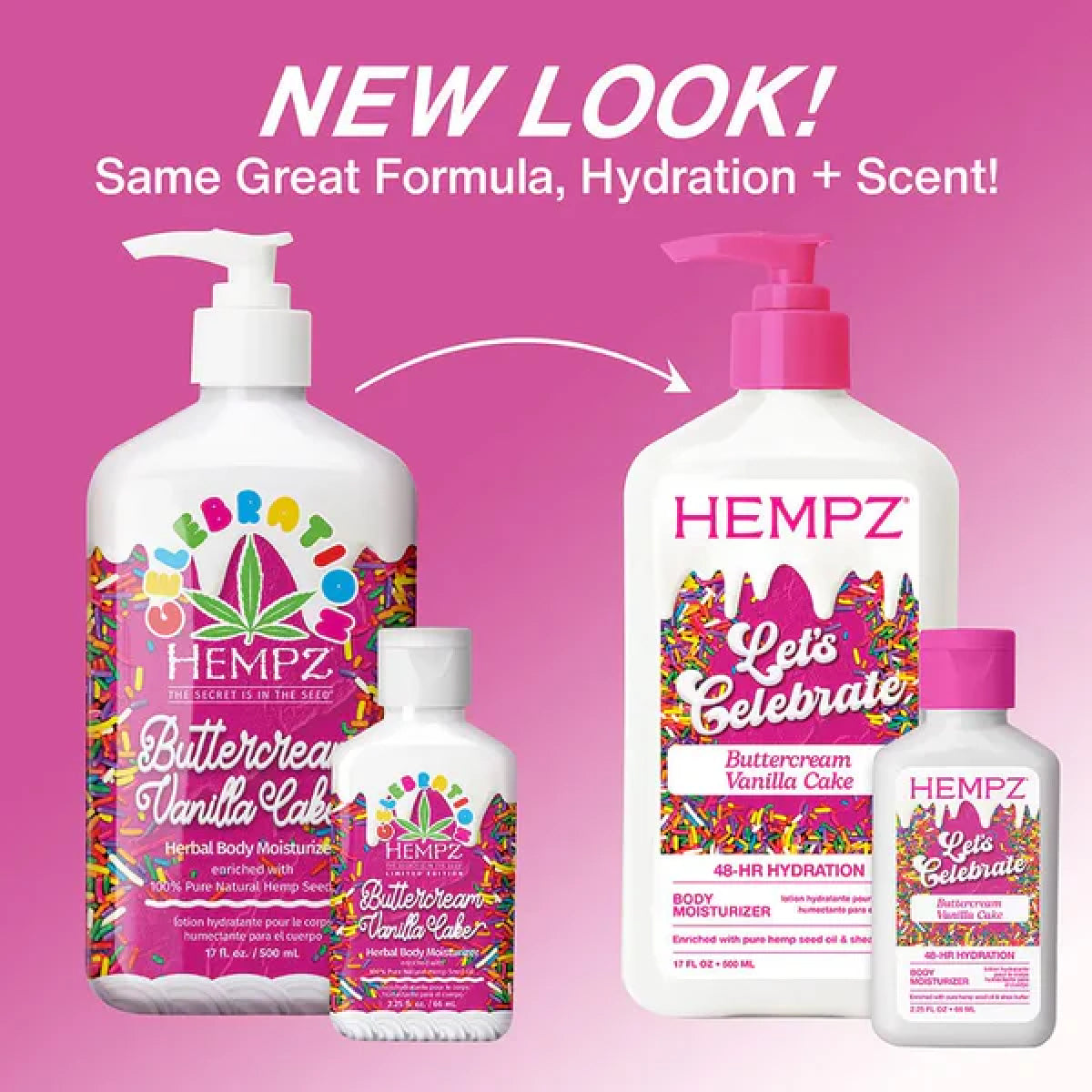 Hempz Limited Edition Buttercream Vanilla Cake Herbal Body Moisturizer