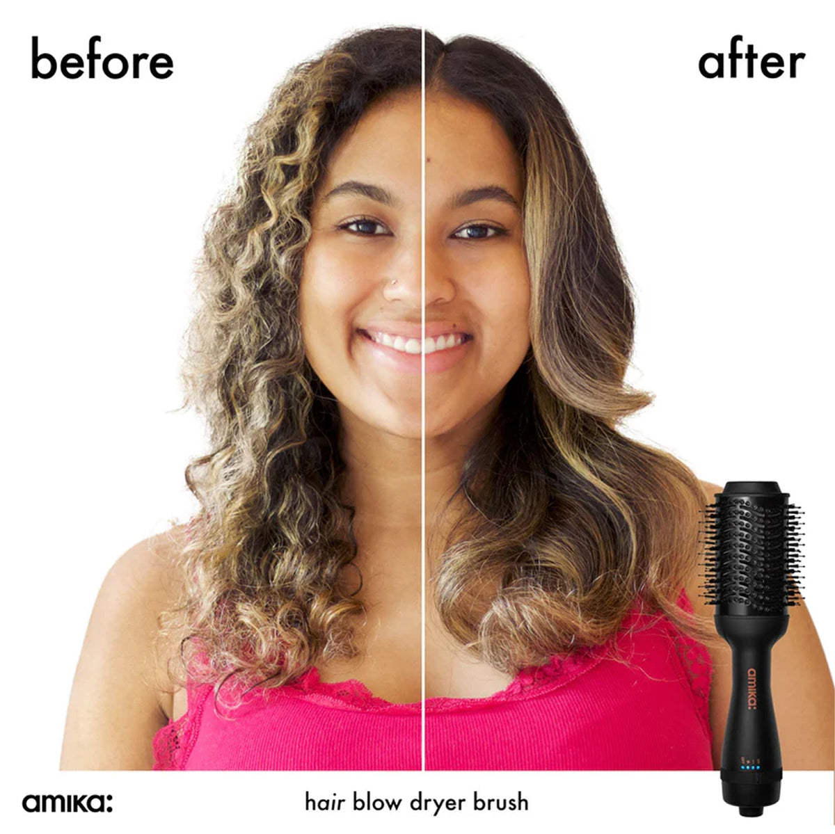 amika Hair Blow Dry Brush 2.0 2-in-1 Hair Styling Tool