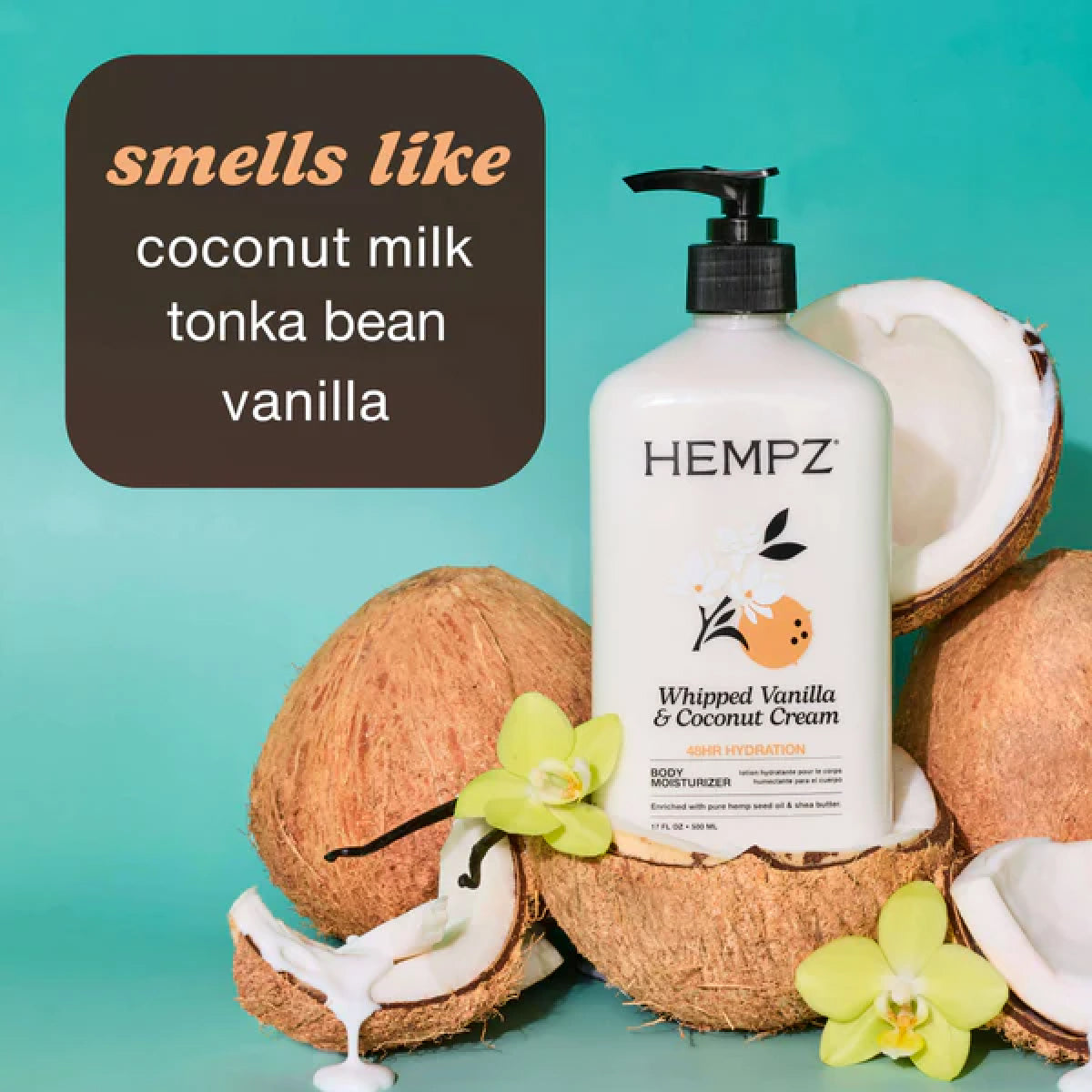 Hempz Whipped Vanilla & Coconut Cream Herbal Body Moisturizer