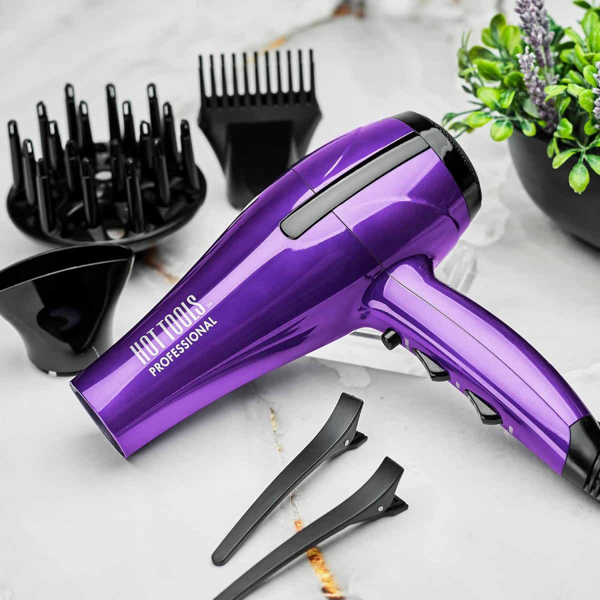 Open Box Hot Tools Turbo Ceramic + Ionic Hair Dryer Purple (Final Sale)
