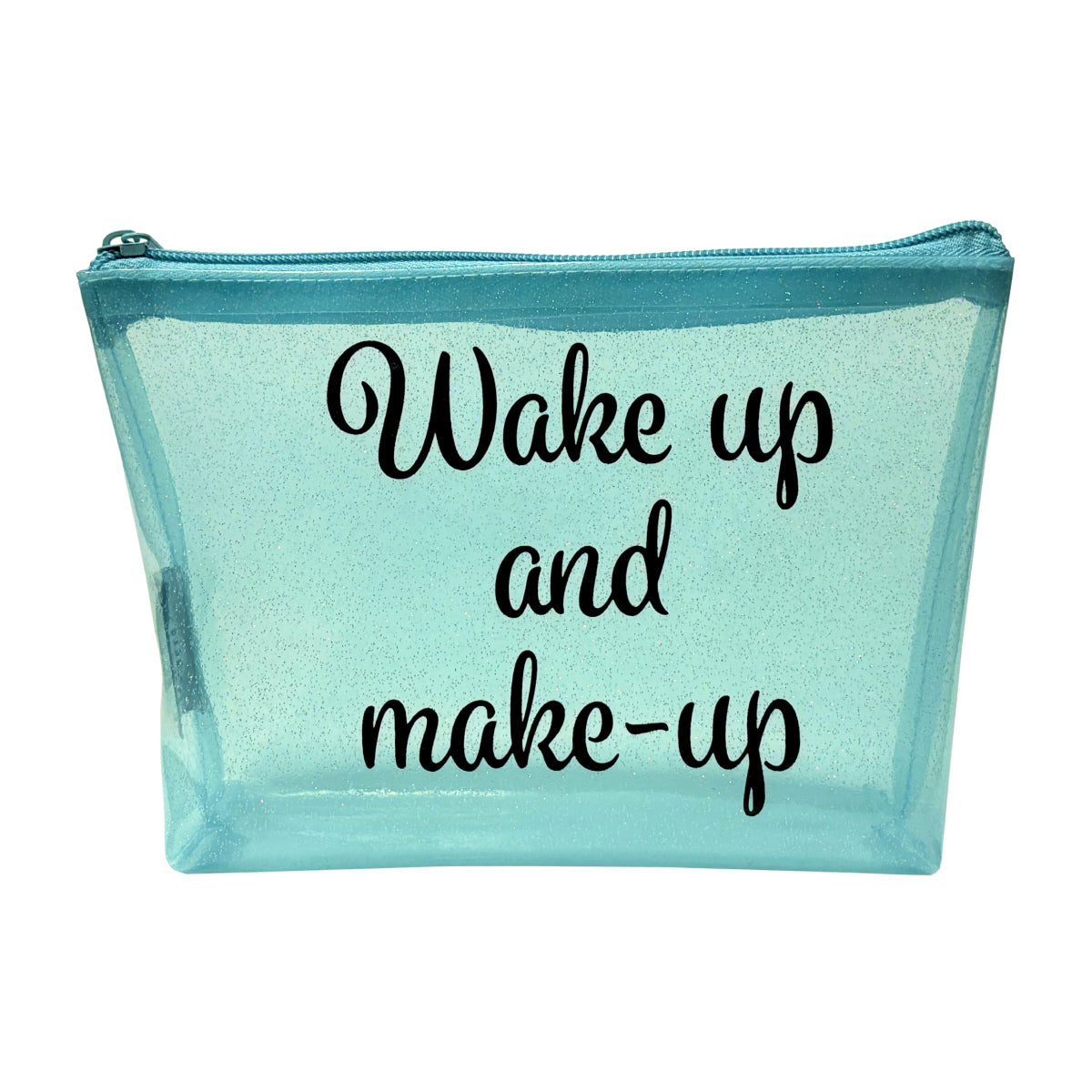 Wake Up & Make-Up Blue Sparkle Cosmetic Bag
