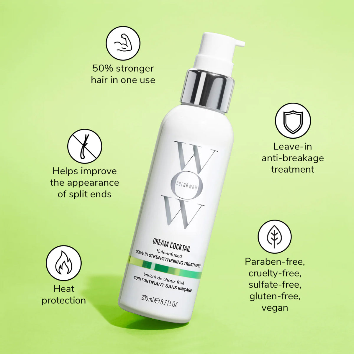 Color Wow Dream Cocktail Kale-Infused Strengthening Leave In Treatment