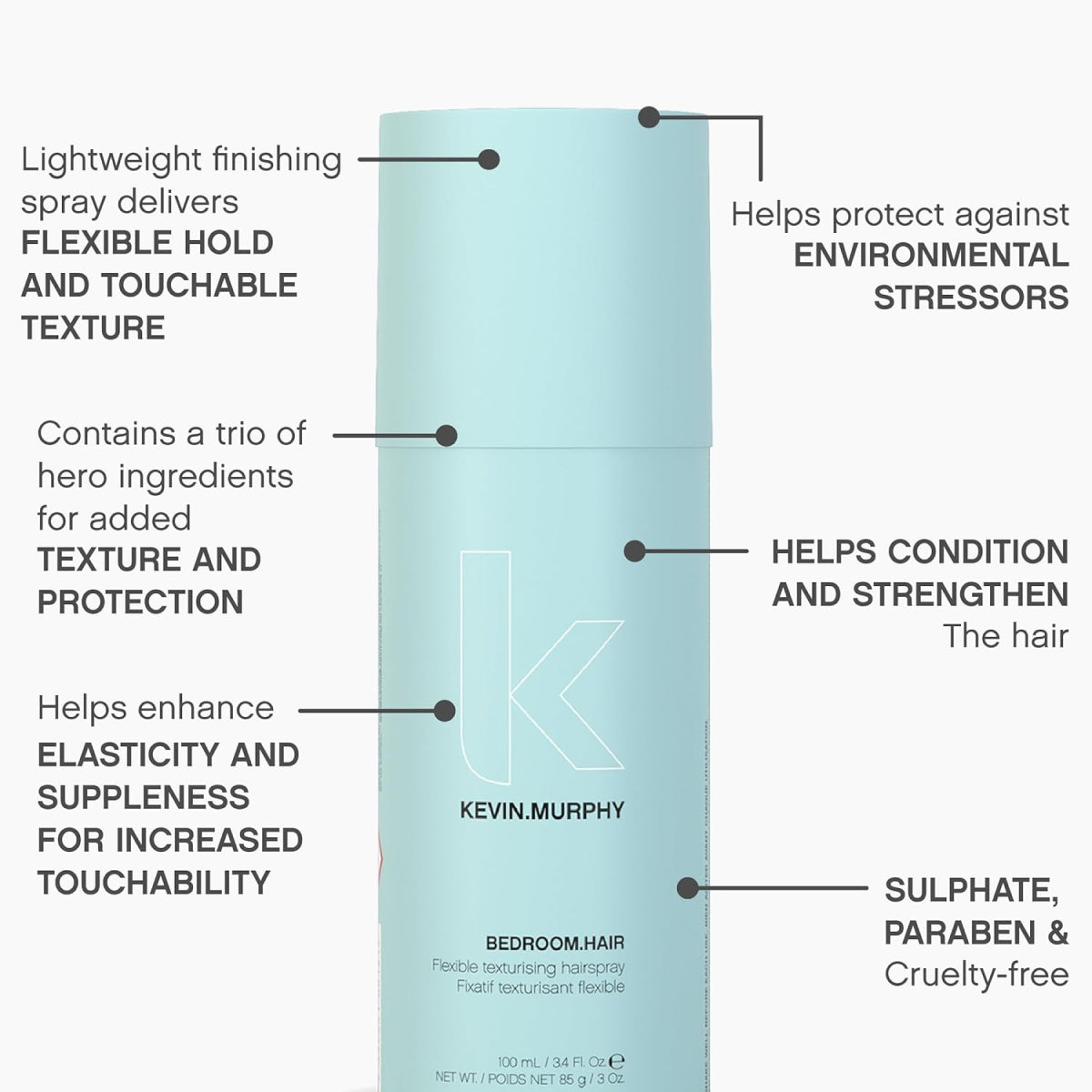 Kevin Murphy Bedroom.Hair Flexible Texturizing Hairspray