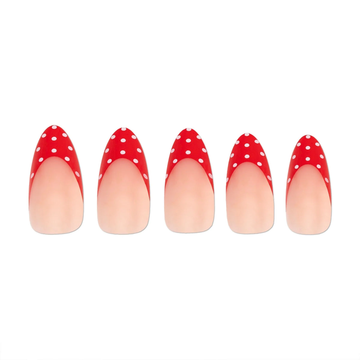 Paintlab Red Polka Dot Almond Press On Nails