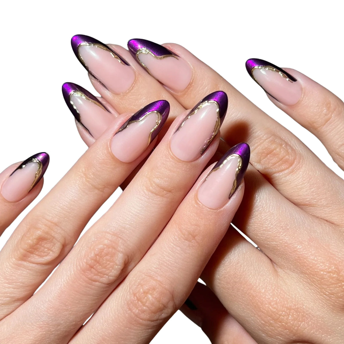 Paintlab Violet Veil Almond Press On Nails