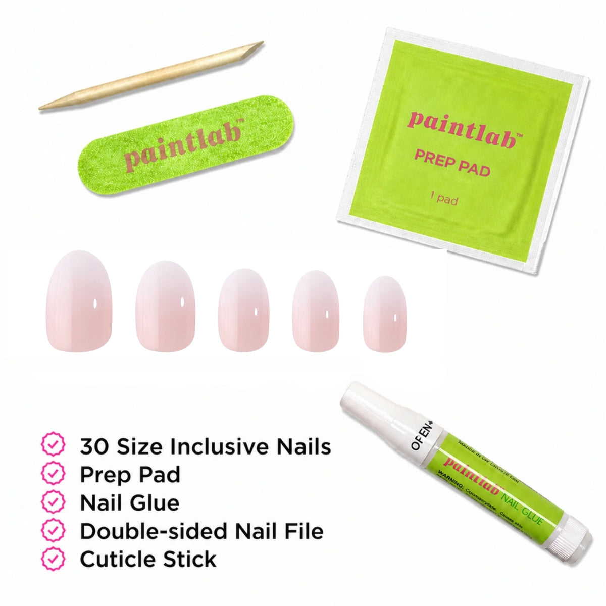 Paintlab Milky Gradient Oval Press On Nails