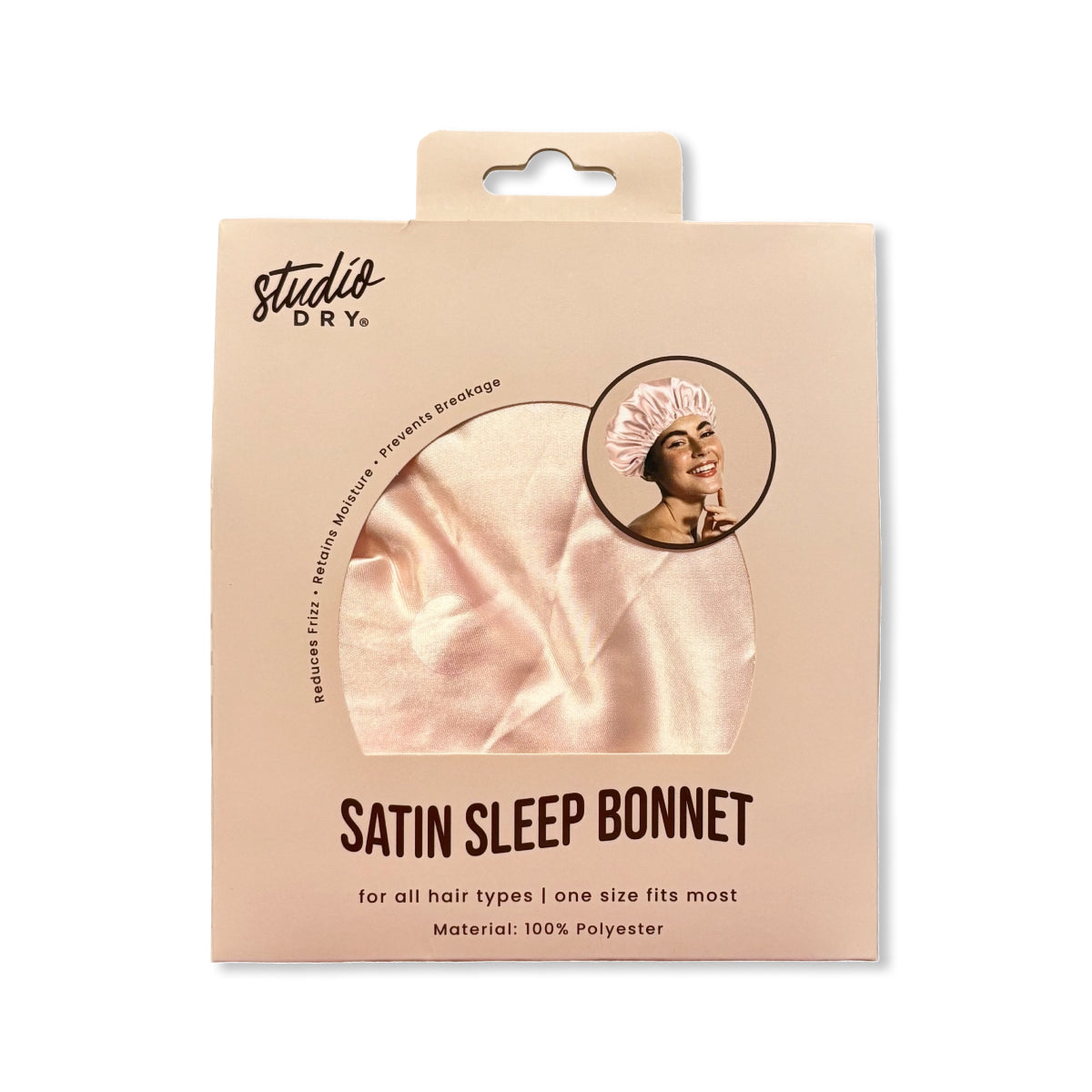 Studio Dry Beige Satin Sleep Bonnet
