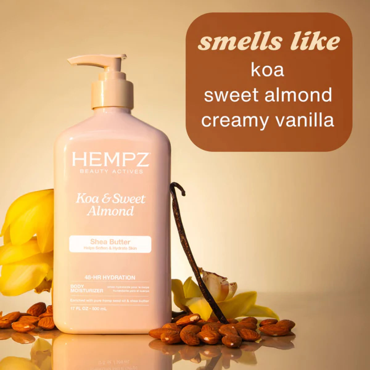 Hempz Koa & Sweet Almond Smoothing Herbal Body Moisturizer Travel Size