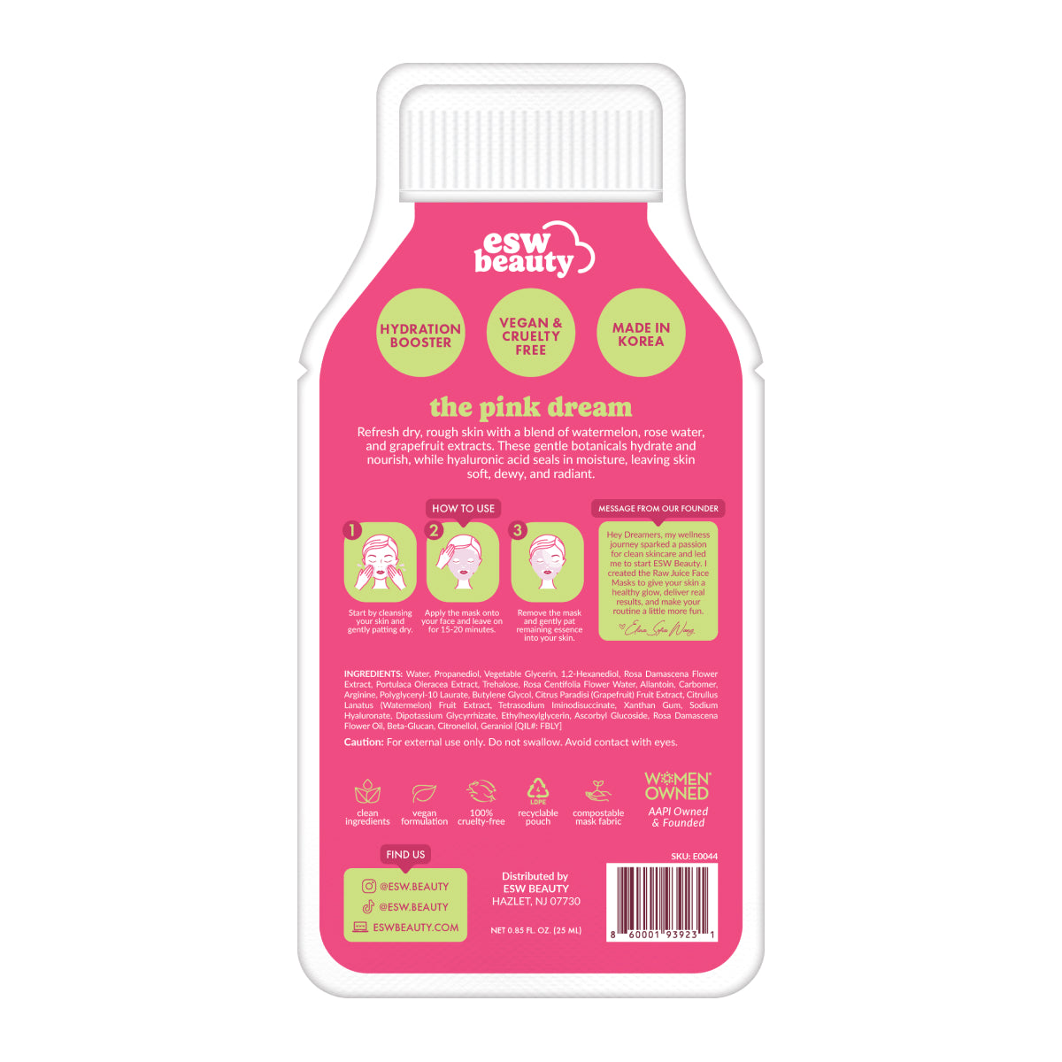ESW Beauty The Pink Dream Moisturizing Raw Juice Mask