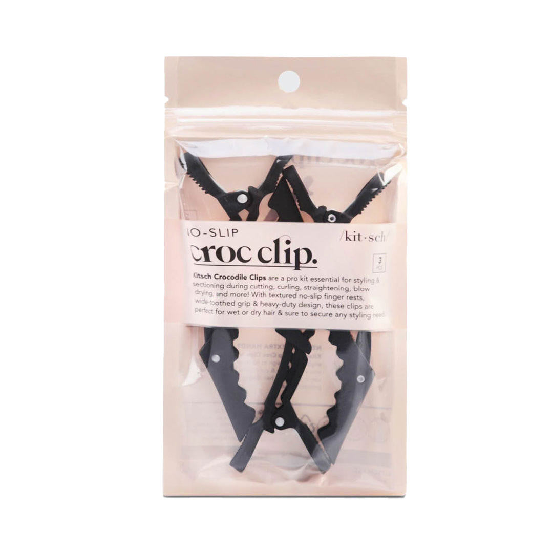 Kitsch No Slip Crocodile Clip 3pc - Black