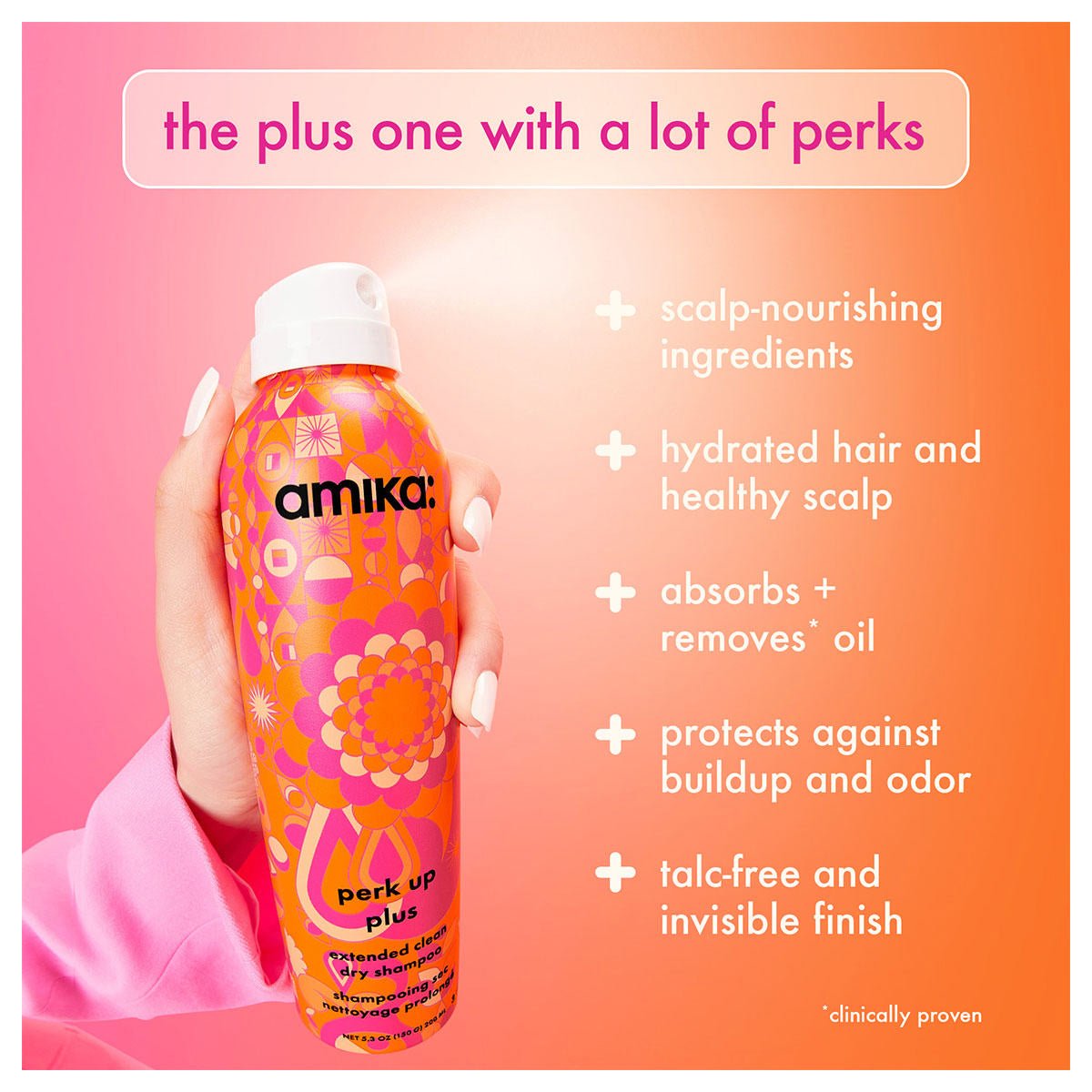 amika Perk Up Plus Extended Clean Dry Shampoo