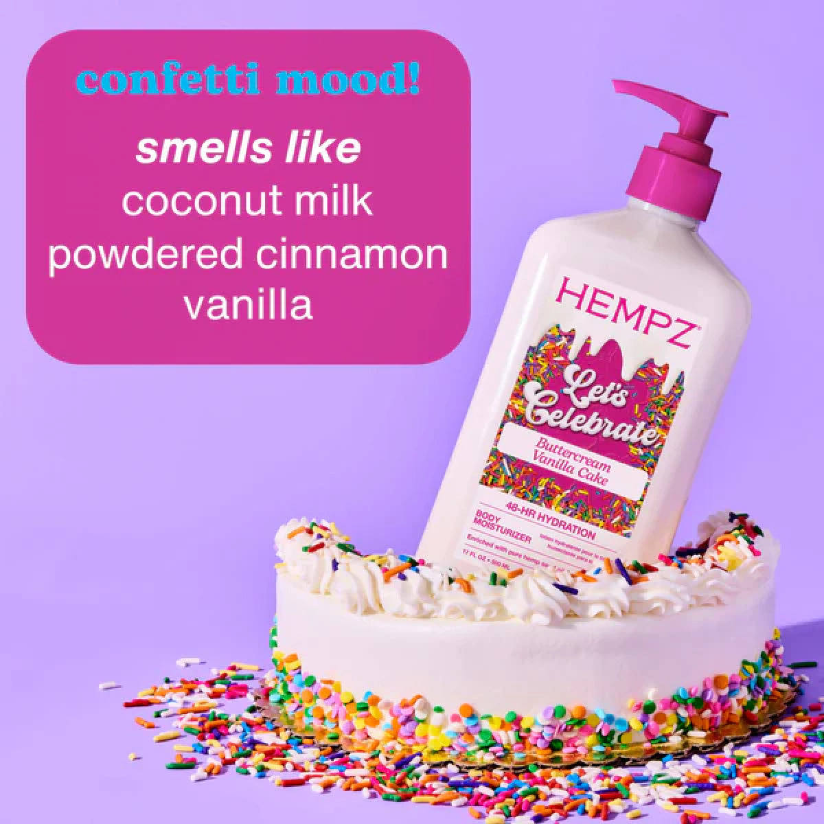 Hempz Limited Edition Mini Buttercream Vanilla Cake Herbal Body Moisturizer