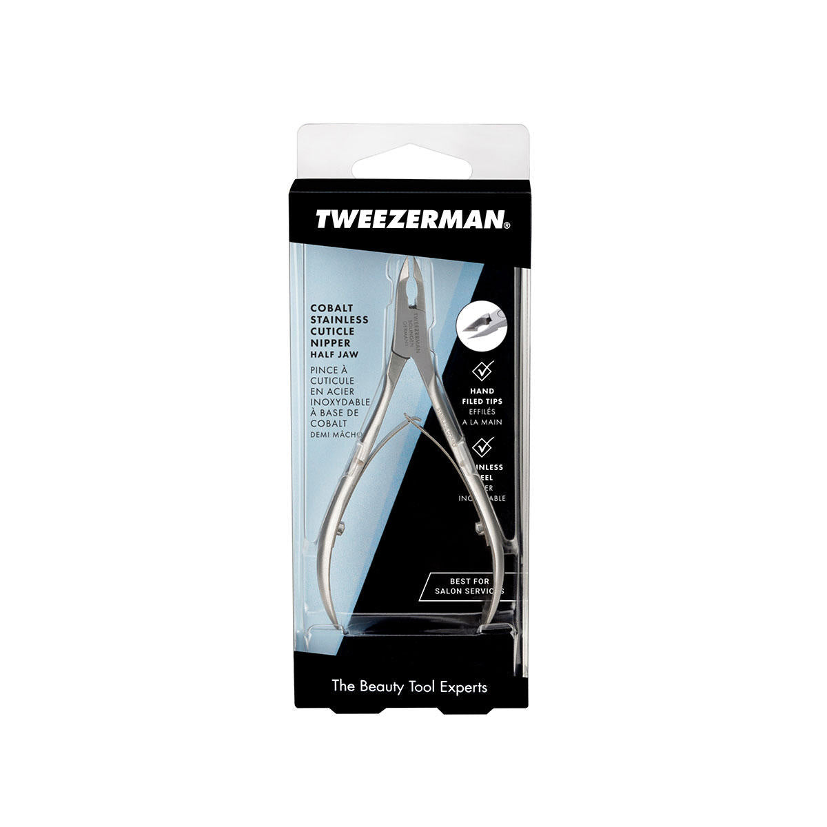 Tweezerman Cobalt Stainless Steel Cuticule Nipper 1/2 Jaw