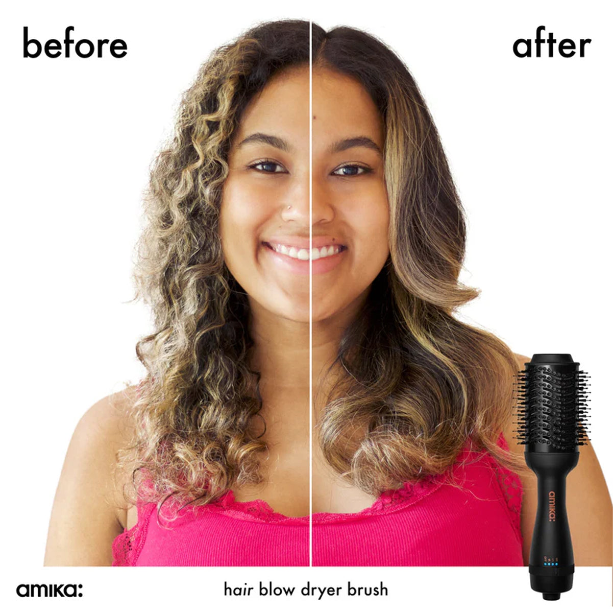 amika Hair Blow Dry Brush 2.0 2-in-1 Hair Styling Tool