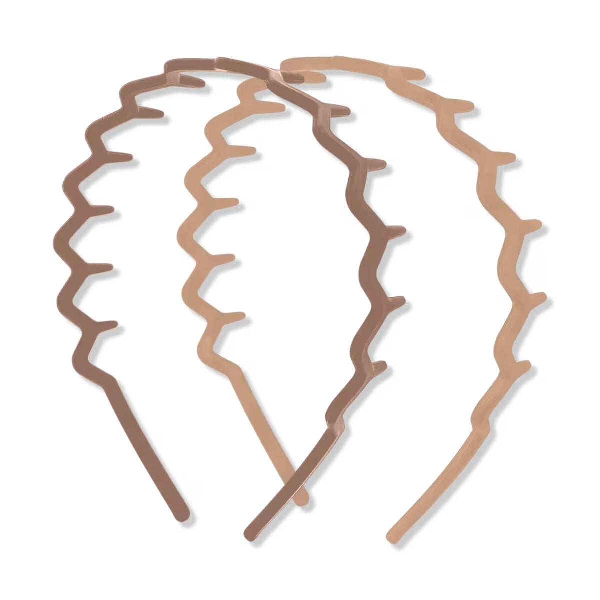 Kitsch Recycled Plastic Zig-Zag Headbands 2pc Set- Neutral