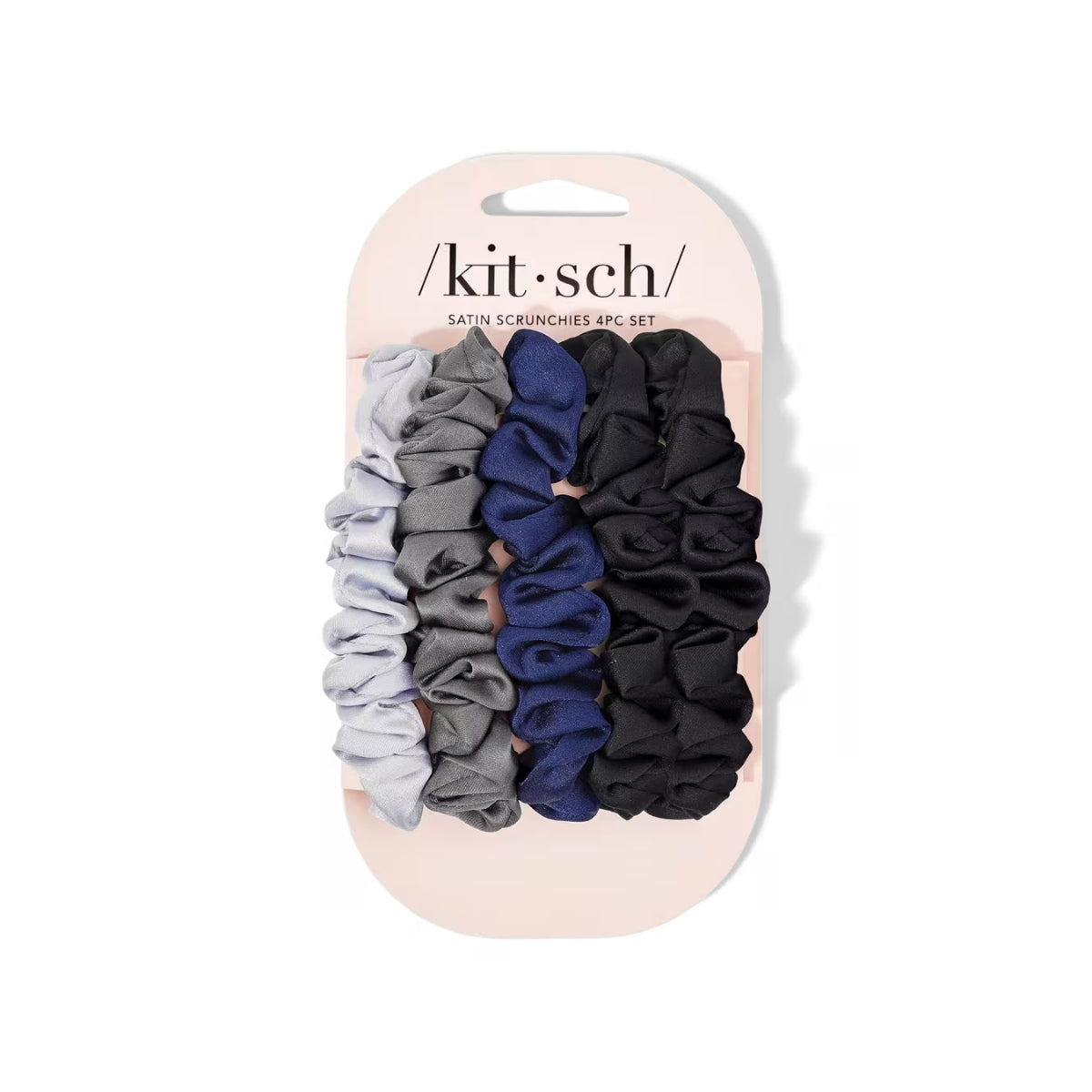 Kitsch Satin Petite Scrunchies 5pc Set - Midnight
