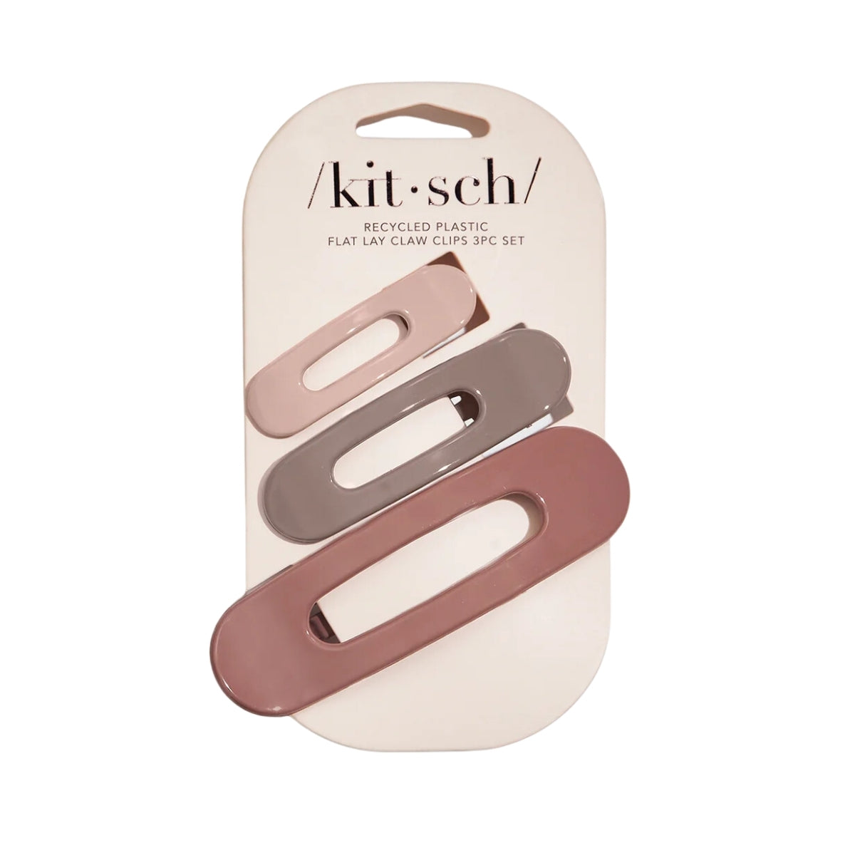 Kitsch Recycled Plastic Ultra Glossy Flat Lay Claw Clips 3pc Set - Terracotta
