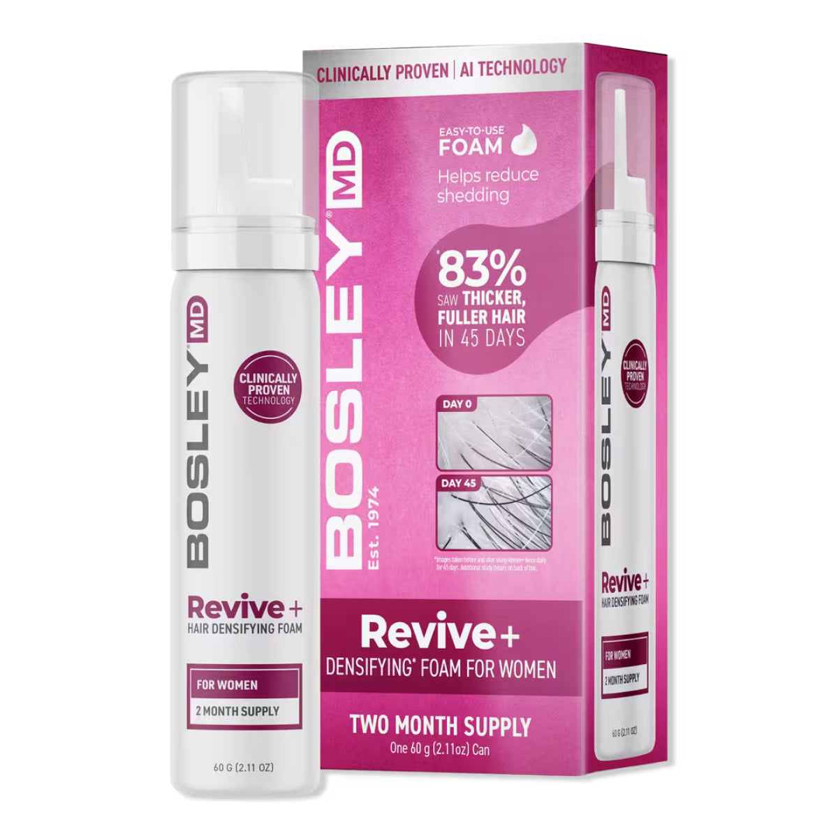 Bosley Women's REVIVE+ Densifying Foam (2 Month Supply)
