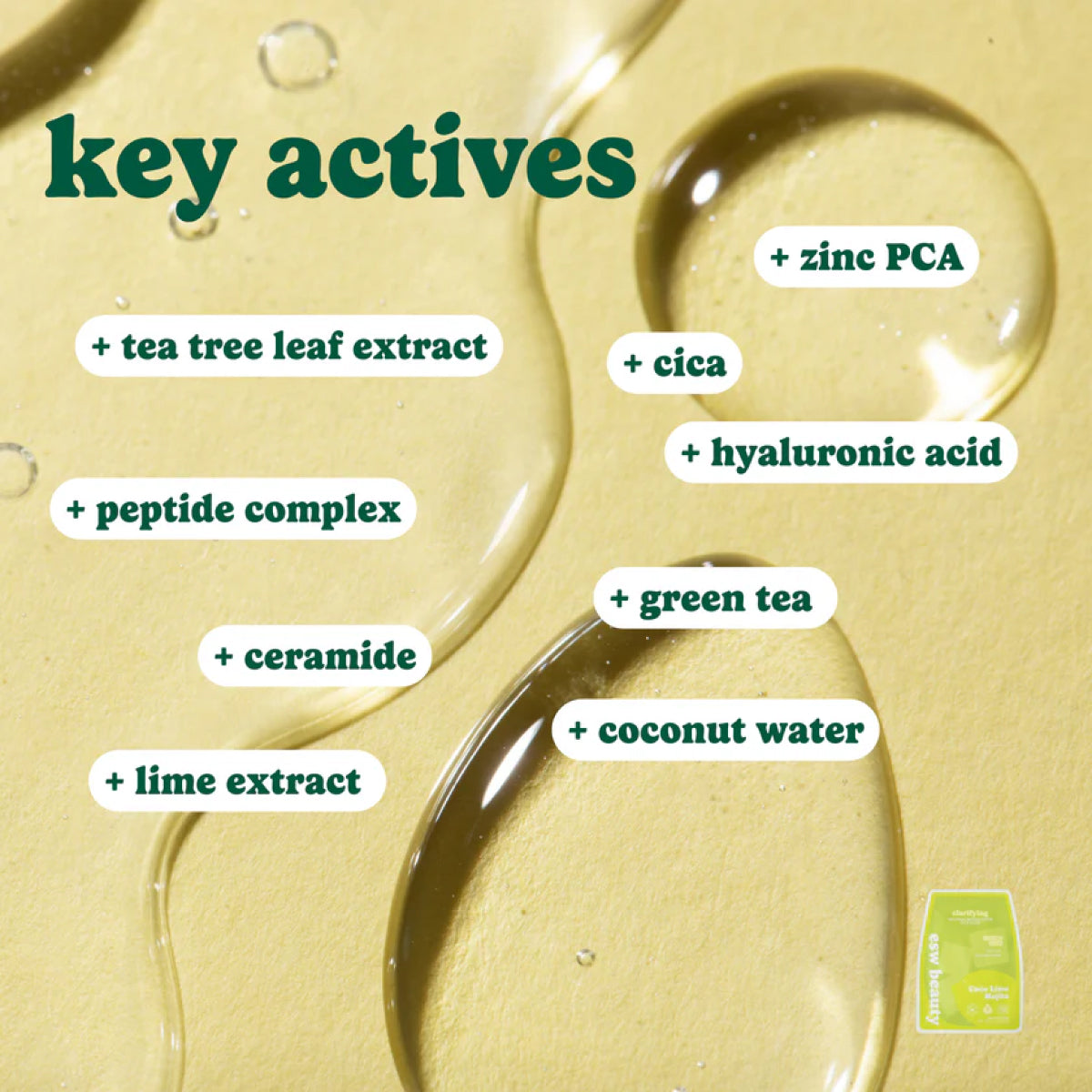 ESW Beauty Coco Lime Mojito Clarifying Mocktail Biocellulose Mask