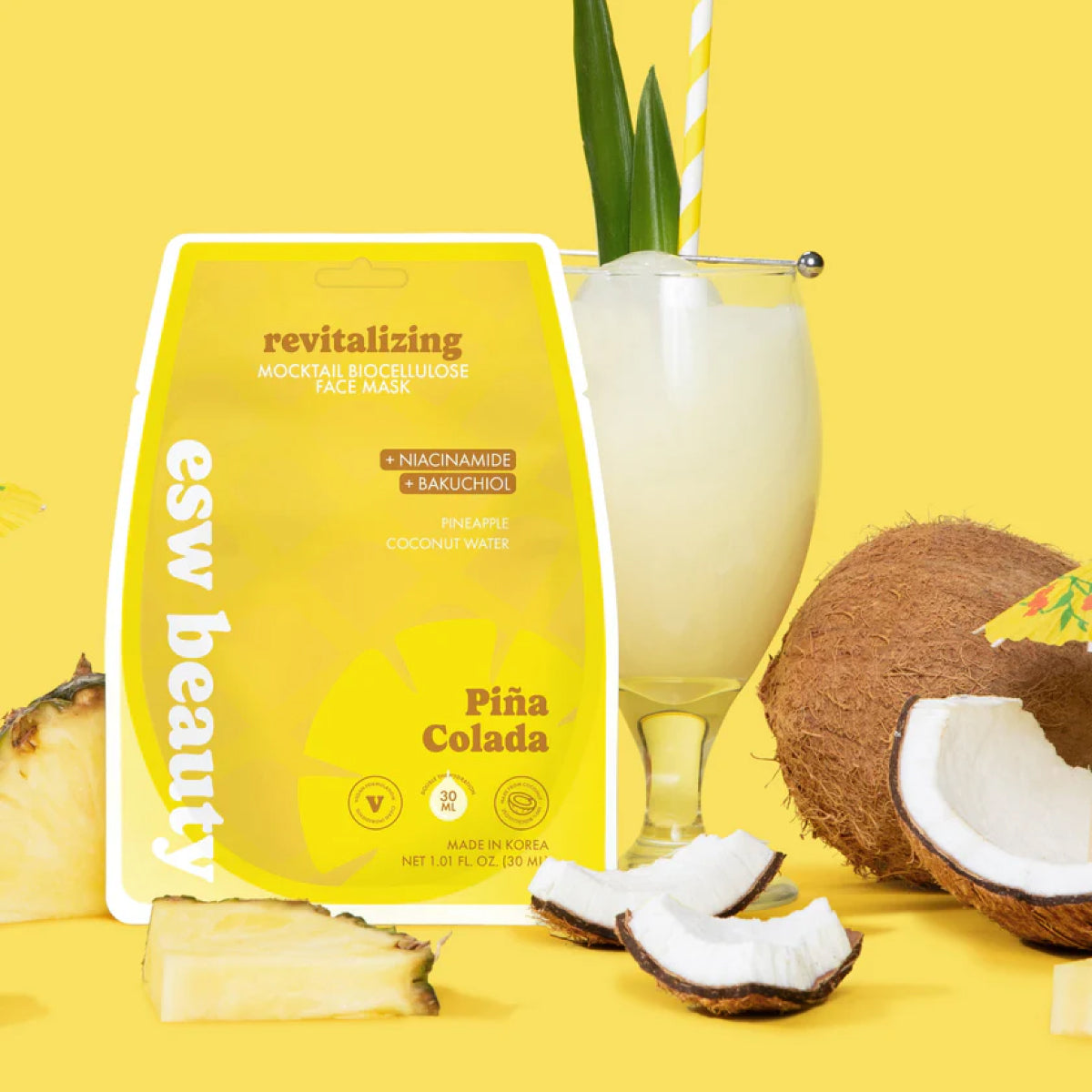 ESW Beauty Piña Colada Revitalizing Biocellulose Mocktail Mask