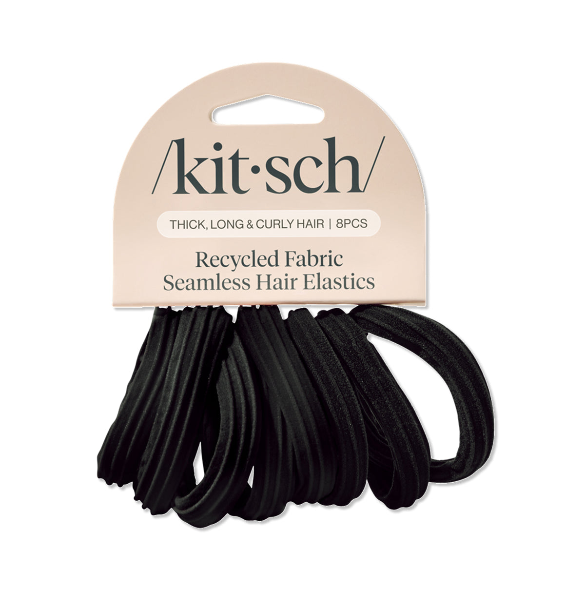 Kitsch Seamless Hair Elastic Black 8pc