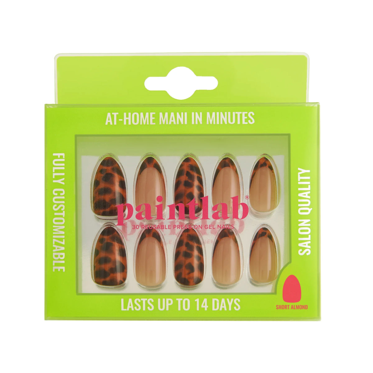 Paintlab Tortie Tips Short Almond Press On Nails