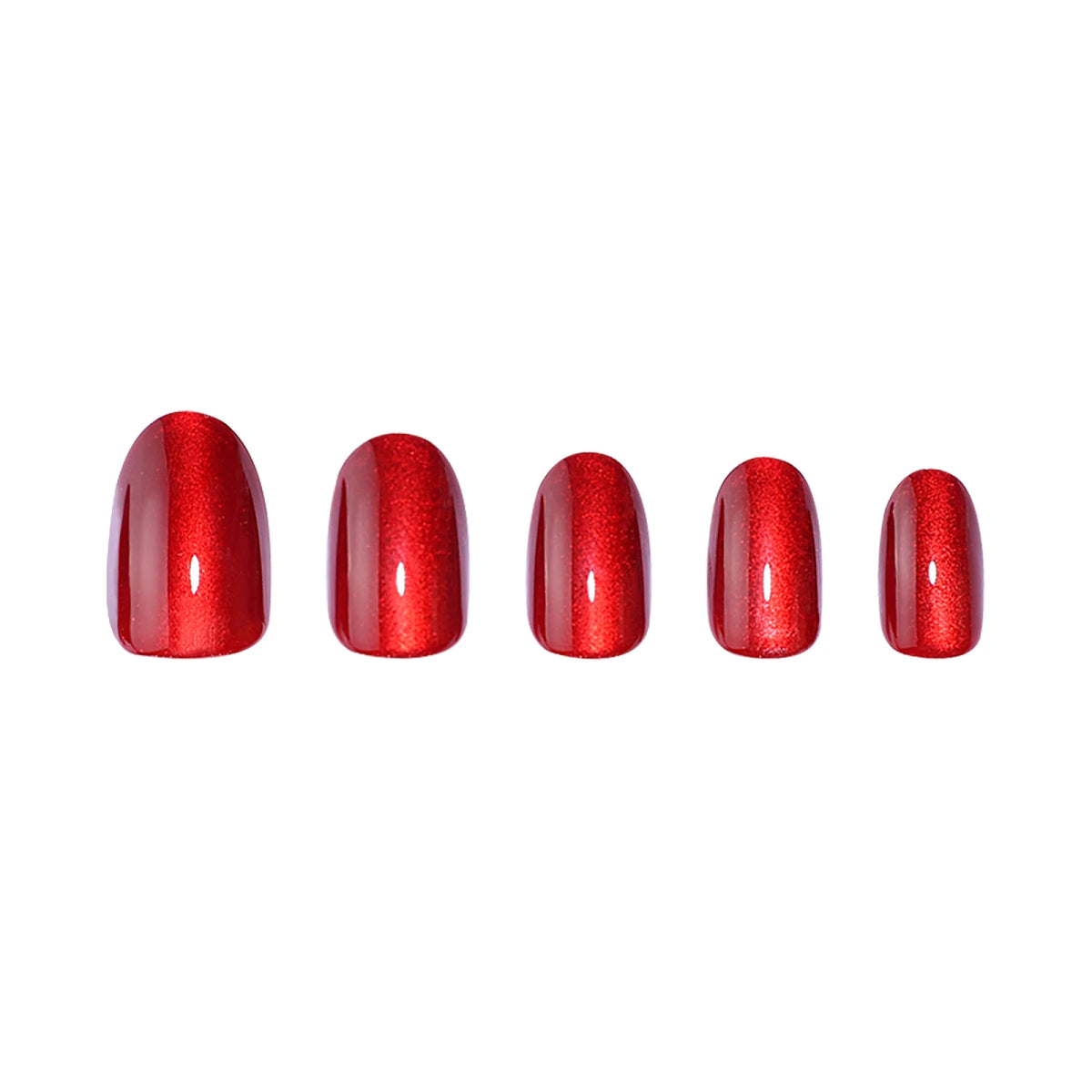 Paintlab Red Ruby Oval Press On Nails