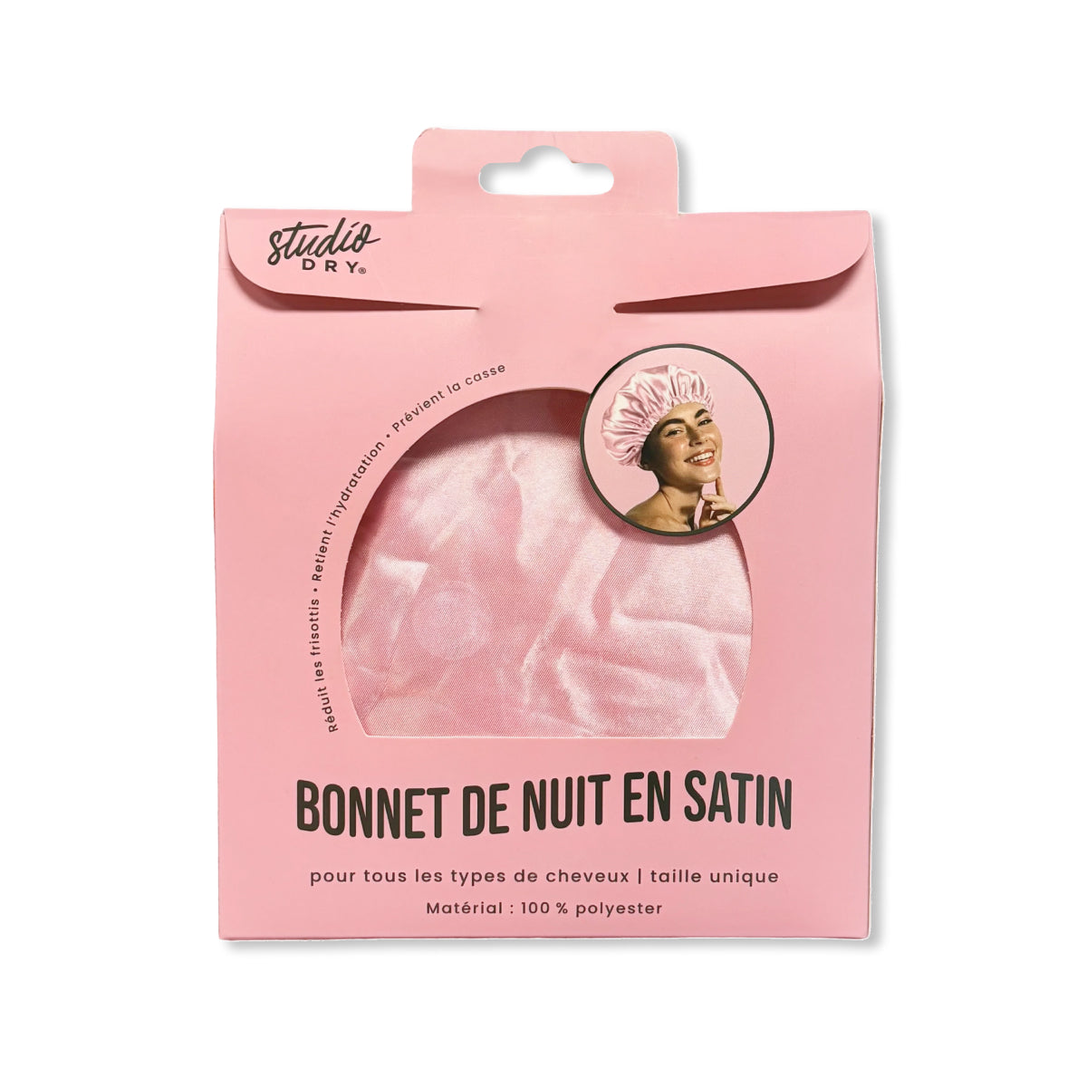 Studio Dry Pink Satin Sleep Bonnet