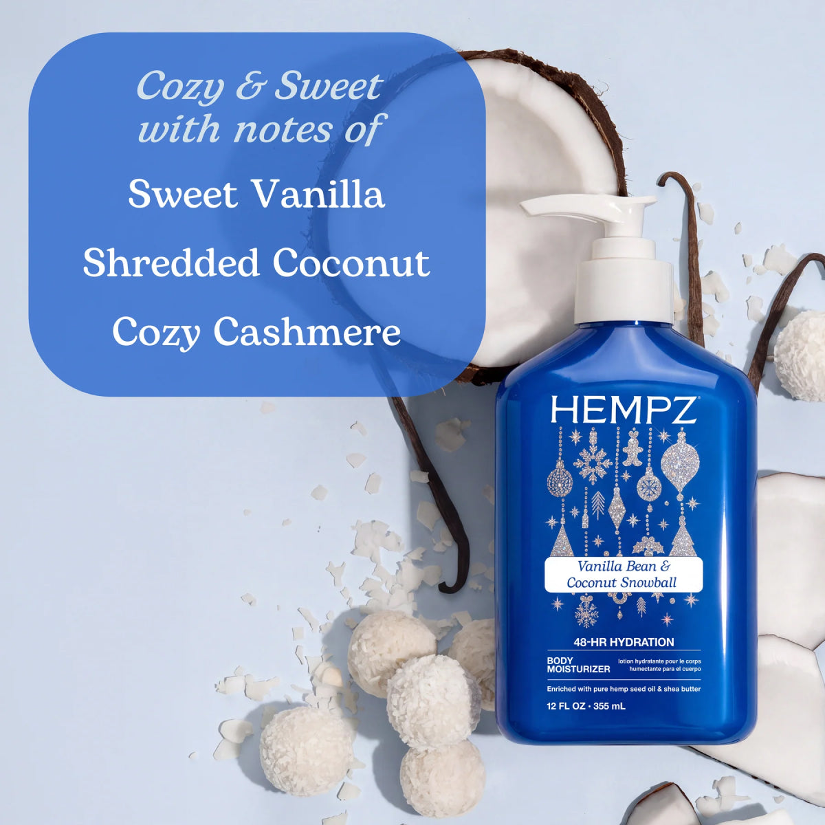 Hempz Vanilla Bean & Coconut Snowball Moisturizing Body Lotion