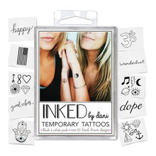 INKED by Dani Black and White Temporary Tattoos Pack