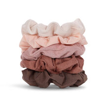 Kitsch Assorted Textured Scrunchies 5pc - Terracotta