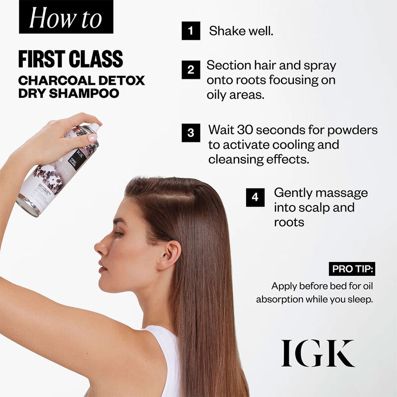 IGK First Class Charcoal Detox Dry Shampoo Travel Size image number 3